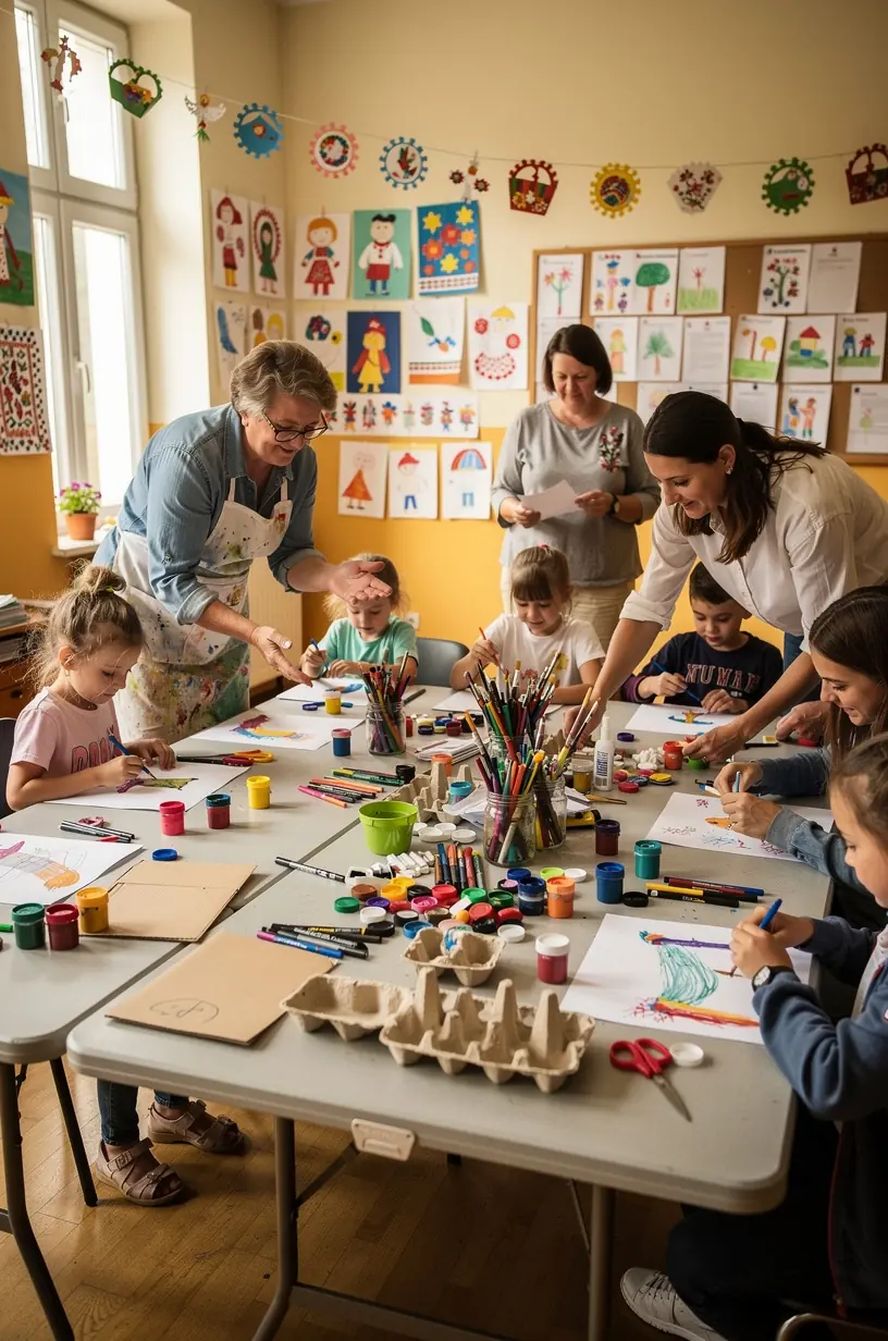 Community art space hosting interactive events and displays